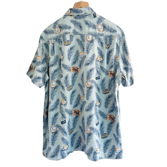 Tommy Bahama Men's Sz M Light Blue Surf Surfing Woodie Short Sleeve Button Shirt - Picture 4 of 13